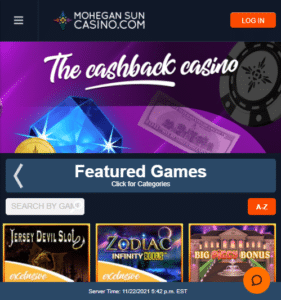 Mohegan Sun casino website