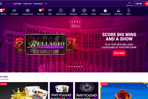 PartyCasino Casino startsidan