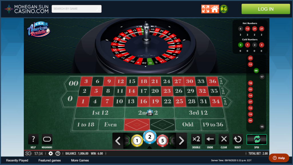 Mohegan Sun NJ online roulette