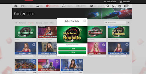 PokerStars NJ Online Roulette