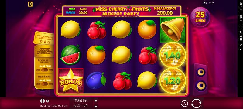 Miss Cherry Fruits Jackpot Party