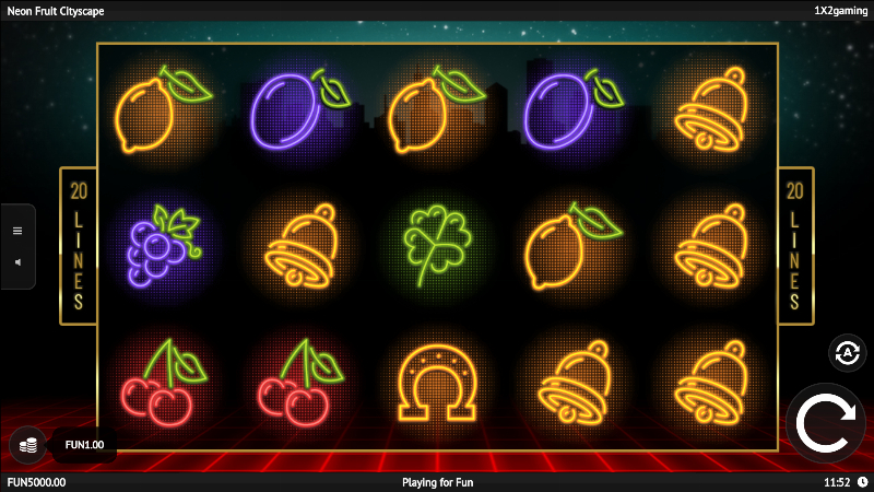 Neon Fruit Cityscape