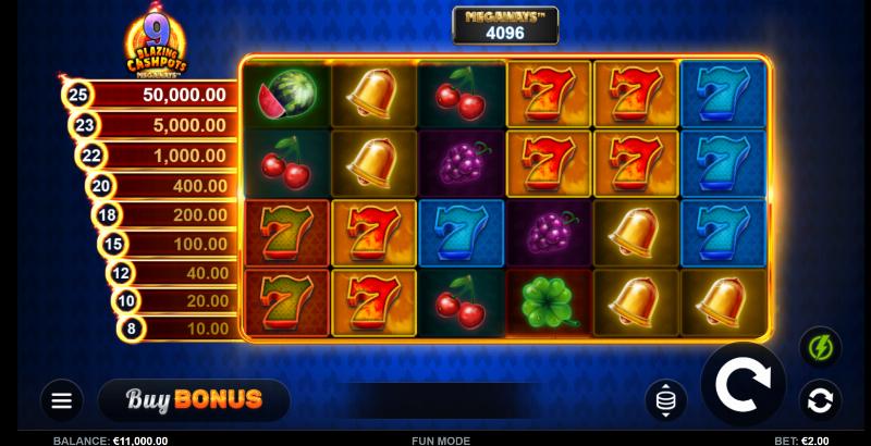 9 Blazing Cashpots Megaways