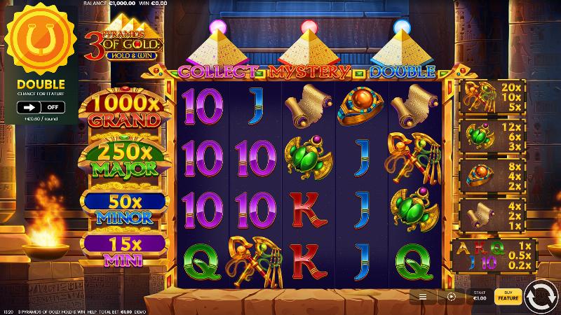 3 Pyramids Of Gold: Hold And Win