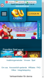 EUcasino casino hemsida