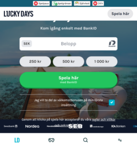 Lucky Days casino hemsida