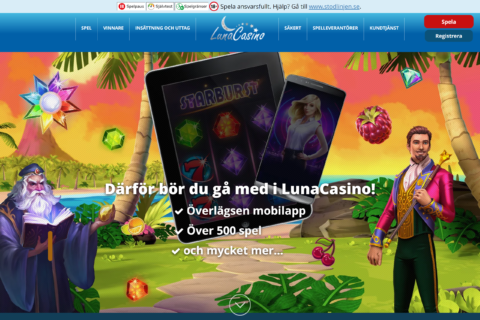 Luna Casino startsidan