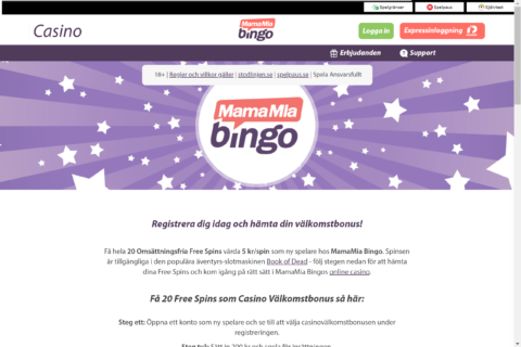 MamaMia bingo casino ansvarsfullt spelande
