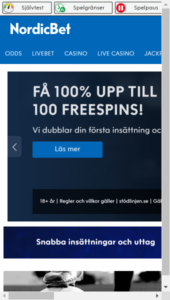 NordicBet casino hemsida