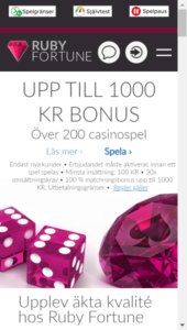 Ruby Fortune casino hemsida