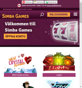 Simba Games casino hemsida