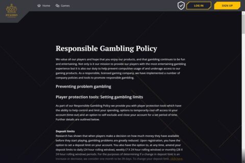 21 Casino casino ansvarsfullt spelande
