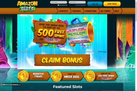 AmazonSlots Casino startsidan