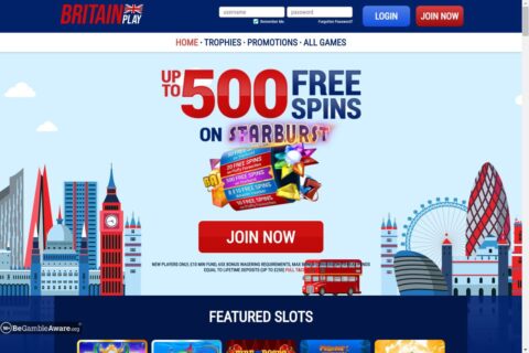 Britain Play Casino startsidan