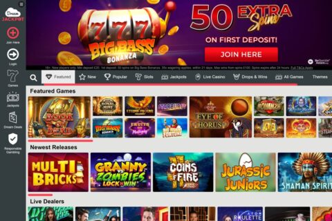 Dream Jackpot Casino startsidan