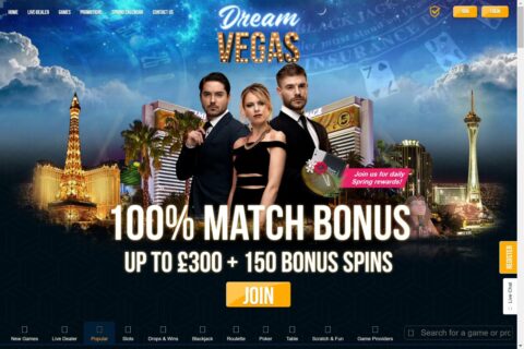 Dream Vegas casino startsidan