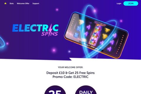 Electric Spins Casino startsidan