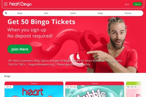 Heart Bingo casino startsidan