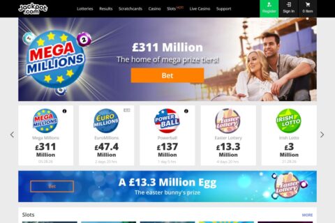 Jackpot.com casino startsidan
