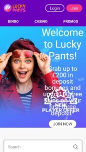 Lucky Pants casino website