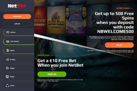 NetBet casino startsidan