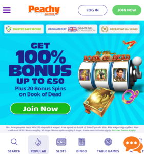 Peachy Games casino website