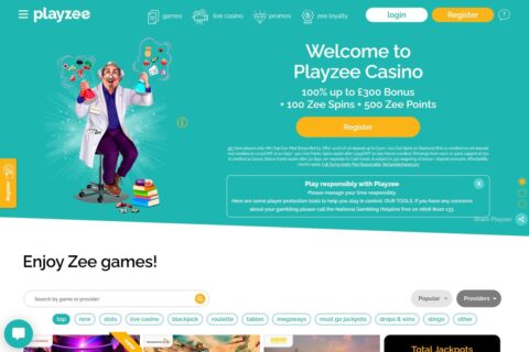 Playzee Casino startsidan
