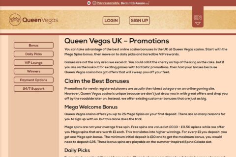 QueenVegas Casino kampanjer