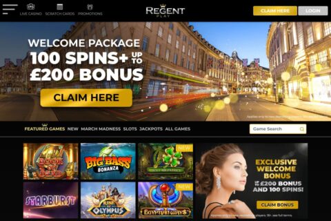 Regent Play Casino startsidan