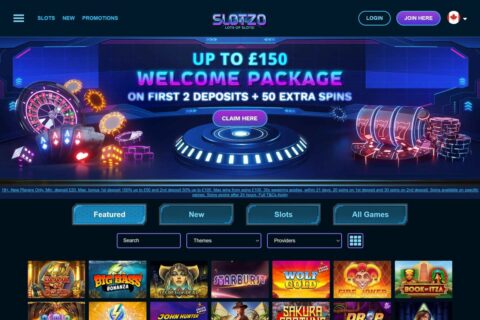 Slotzo Casino startsidan