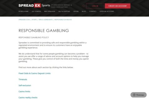 Spreadex Casino Casino ansvarsfullt spelande