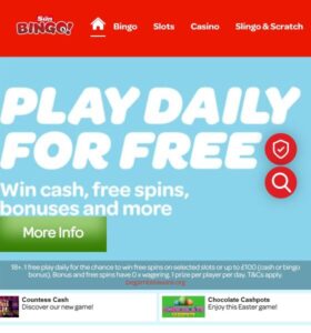 Sun Bingo casino website
