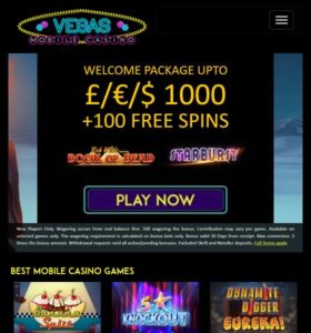 Vegas Mobile Casino casino website