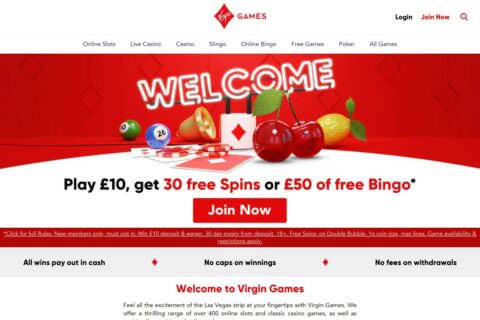 Virgin Games casino startsidan