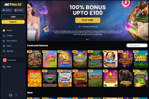 Betmaze Casino startsidan