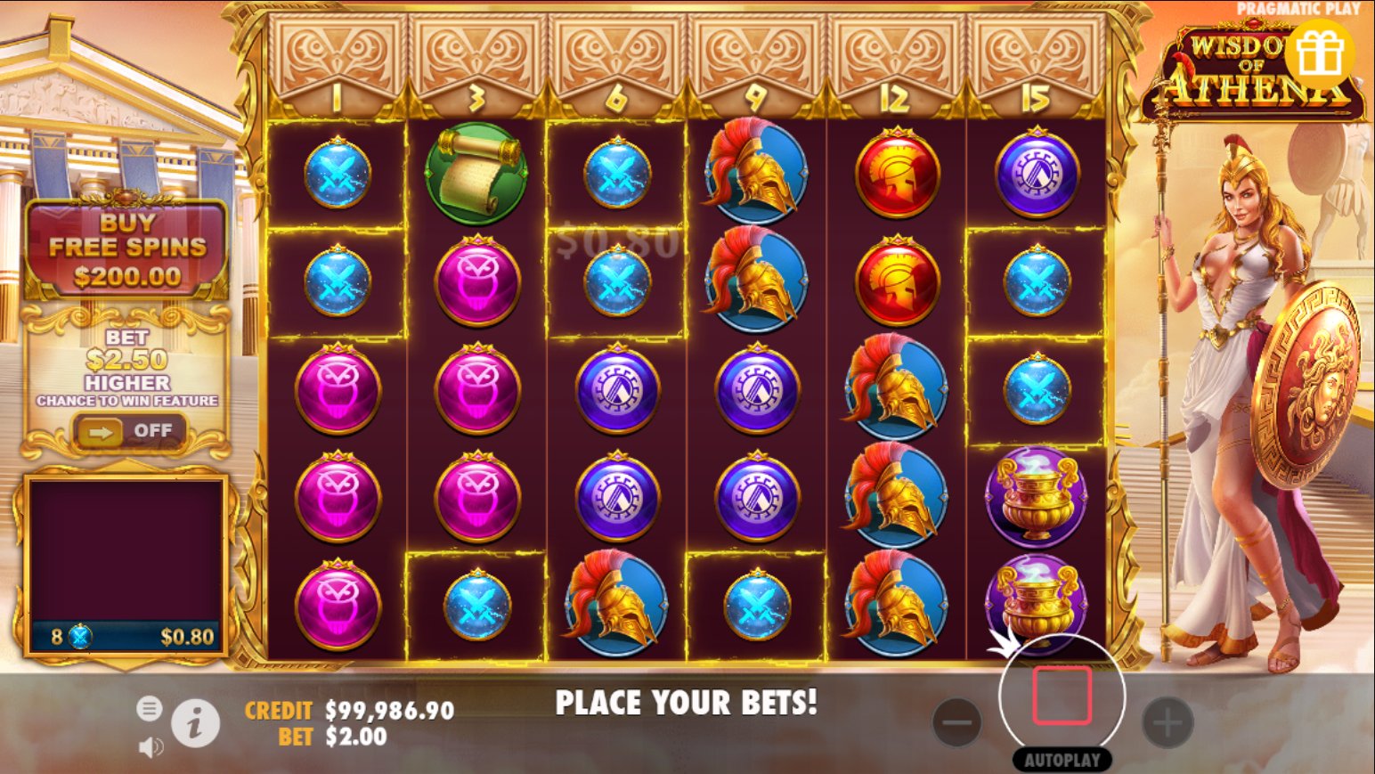 Wisdom of Athena Slot - Good & Bad Version, Demo Play & RTP