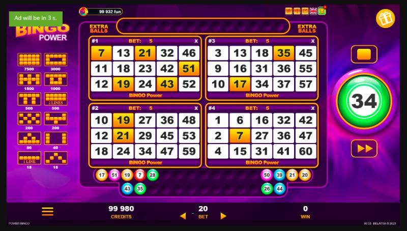 Bingo Power Slot - Good & Bad Version, Demo Play & RTP