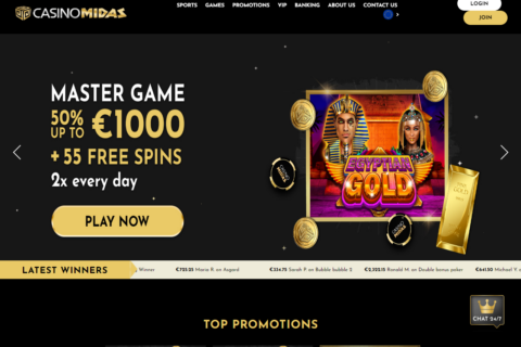 Casino Midas startsidan