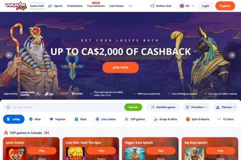 Vulkan vegas startsidan