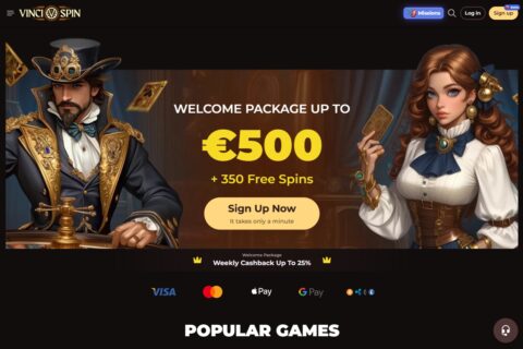 Vincispin startsidan